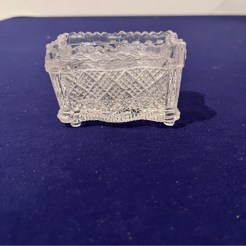 Antique Clear Glass Open Salt Cellar Possibly By Boston & Sandwich Glass Company